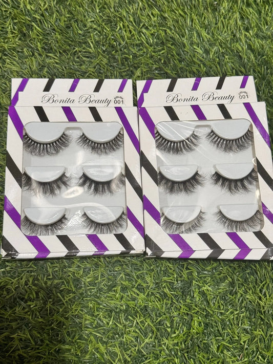 Bonita 3 Pairs Lash Set 001 - La Mimz Beauty & Fashion Store